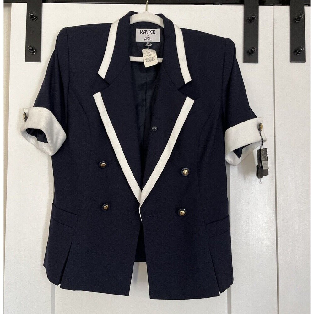 Vintage KASPER for ASL Women’s Sailor Blue Sz 10 Skirt Suit